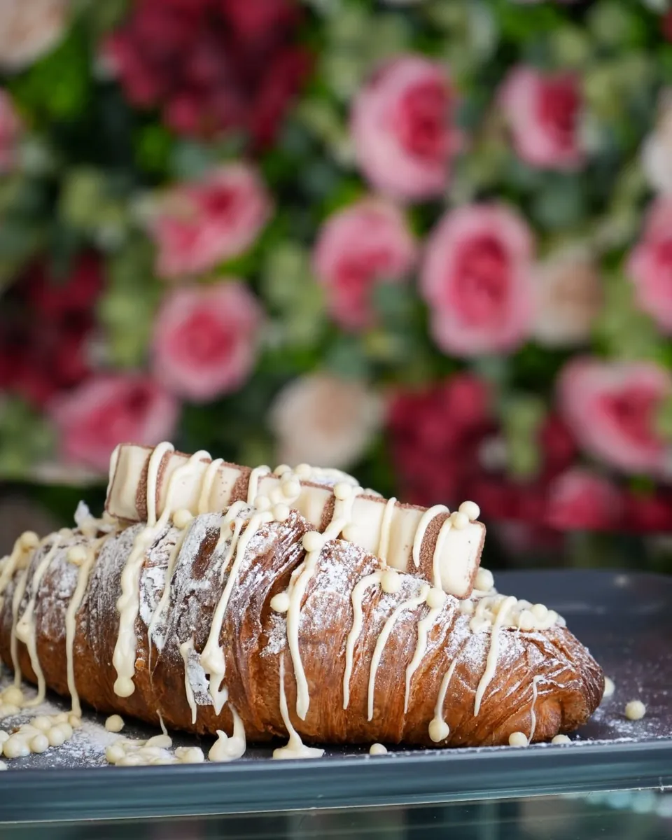 Croissant al cioccolato bianco con Kinder Bueno