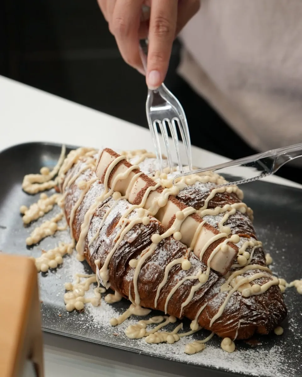 Croissant farcito, tagliato al momento